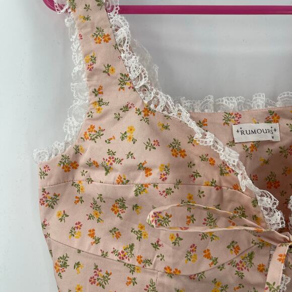 RUMOURS Size Medium Cottagecore Milkmaid Corsette Prairie Garden Lace Floral - Picture 9 of 15